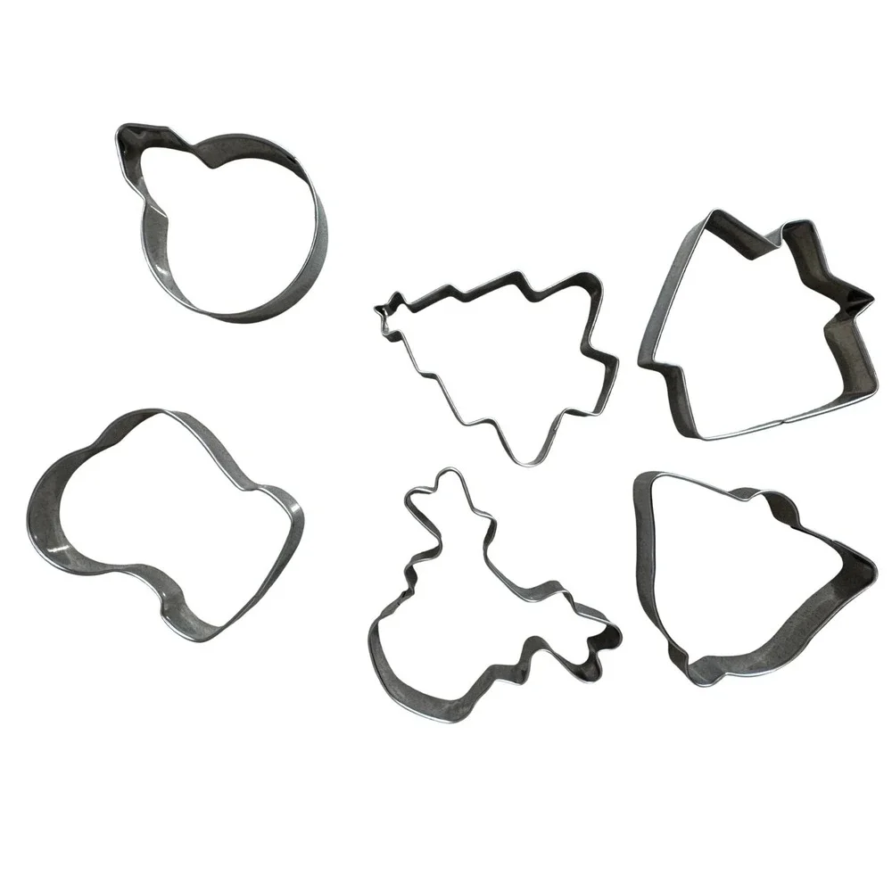 14 Piece Christmas Cookie Cutter Set Stainless Steel Holiday Baking Molds Silver